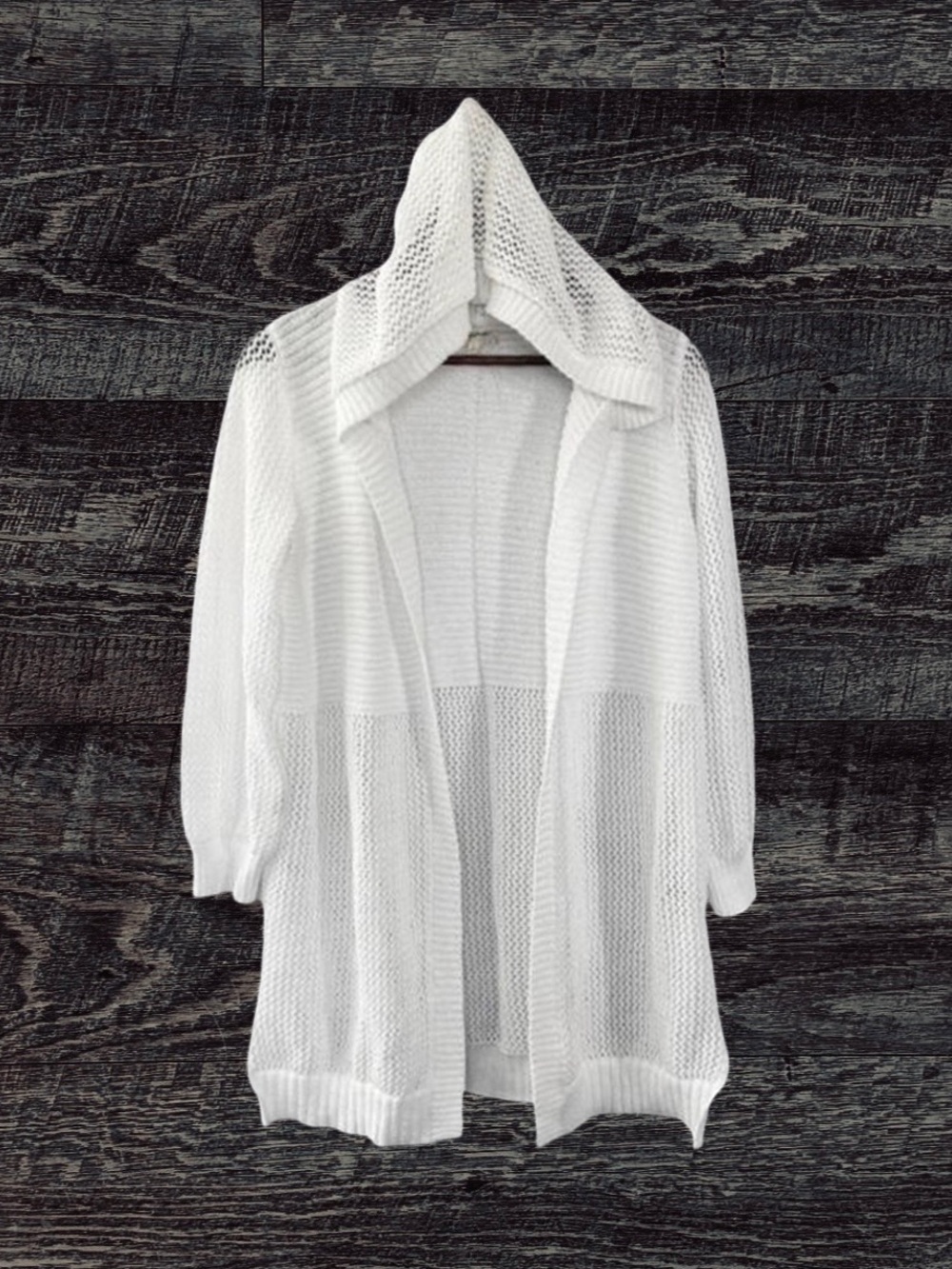 Mystree Cream Open Front Cardigan Sweater